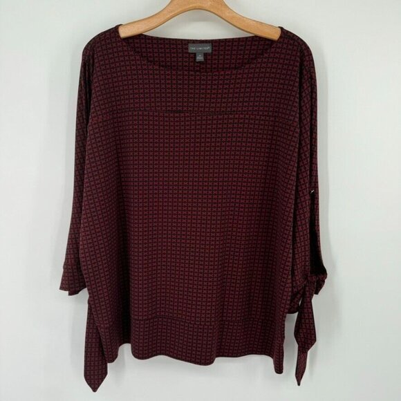 The limited woman's knit shirt top open sleeve red pattern size 1X plus - Picture 4 of 10